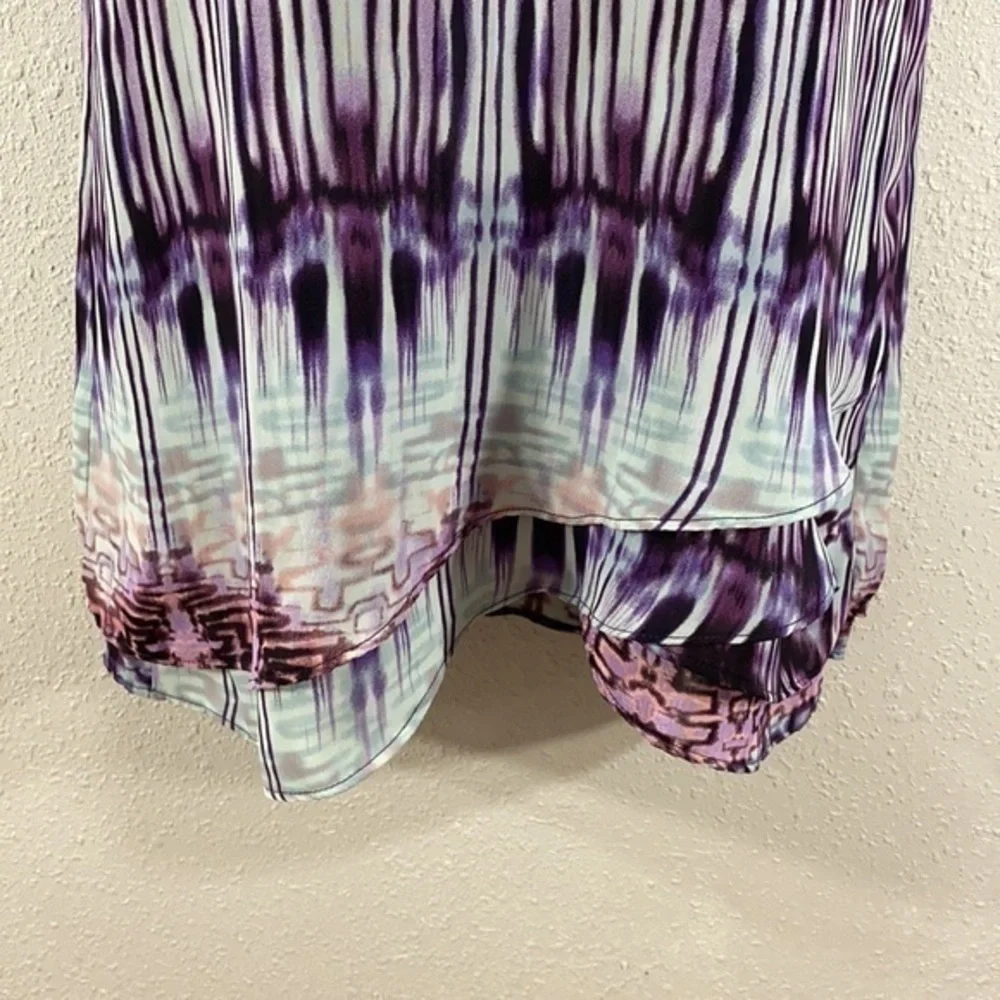 Parker blue purple abstract halter swing dress BB27